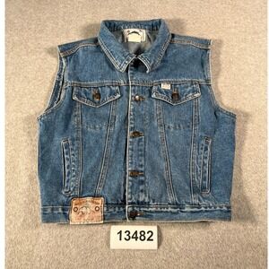 Vintage Blue Jonathan G Denim Vest Womens Medium Blue Cotton Button Front